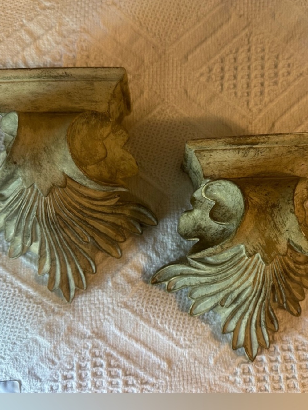 Ornate Gold Wood Corbels - Pair
